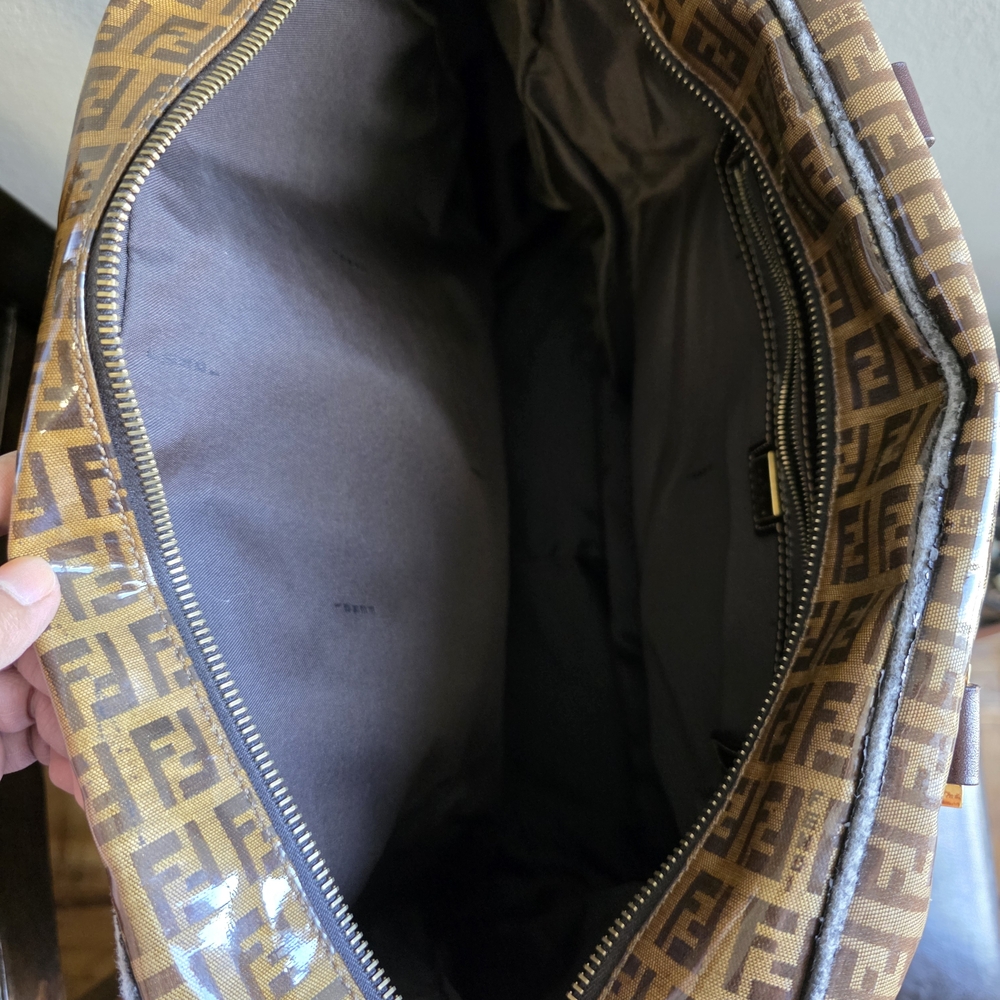 Fendi Tan and Brown Monogram Duffel Bag - Picture 7 of 9